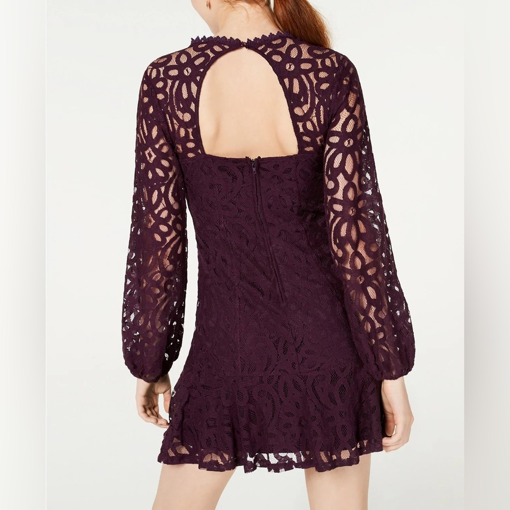 City Studio | NWT Women’s Lace Illusion Sleeve Mini Dress - Picture 2 of 11